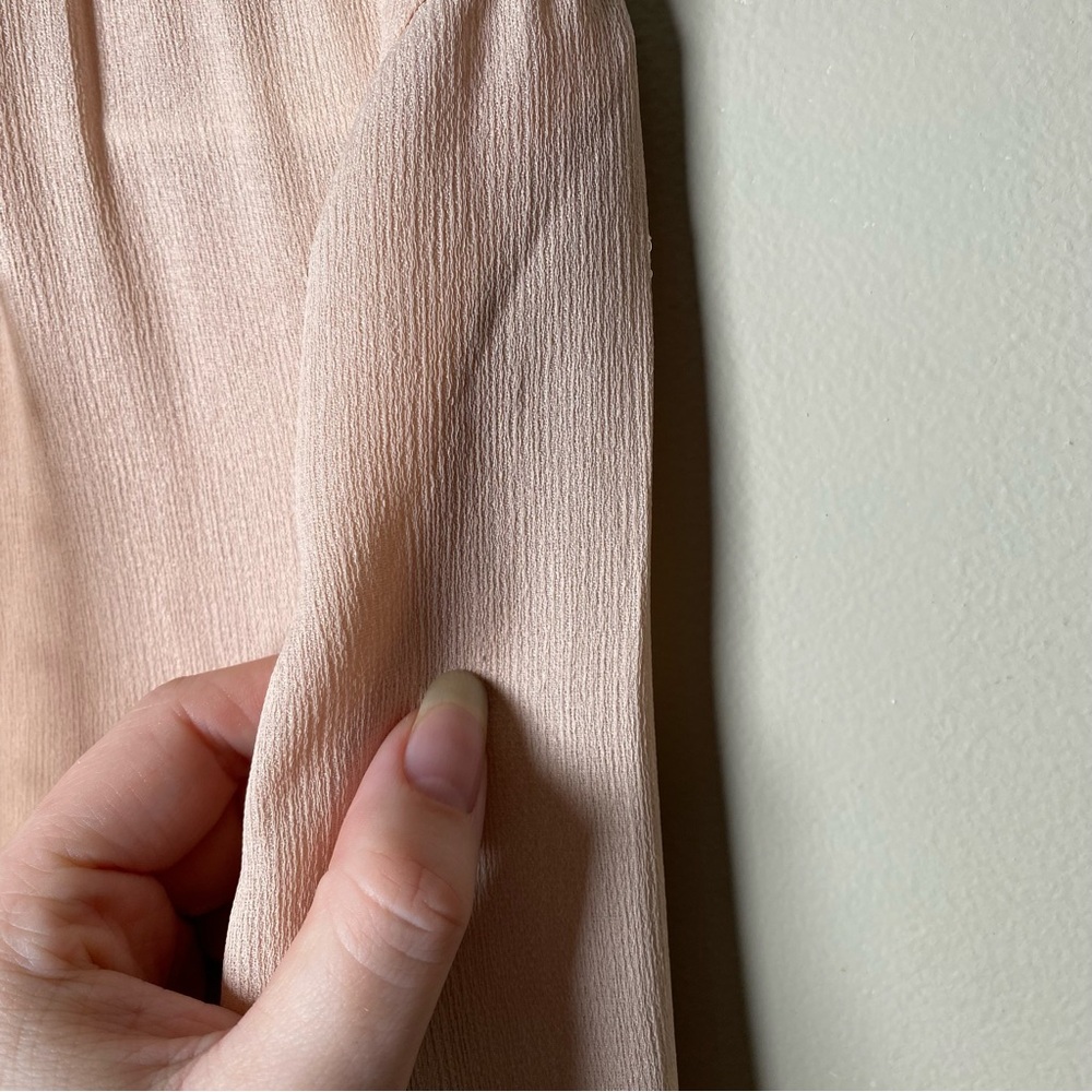 Chico’s Blush Light Pink Black Dotted Ruffle Long Sleeve Button Down Blouse - Picture 6 of 10